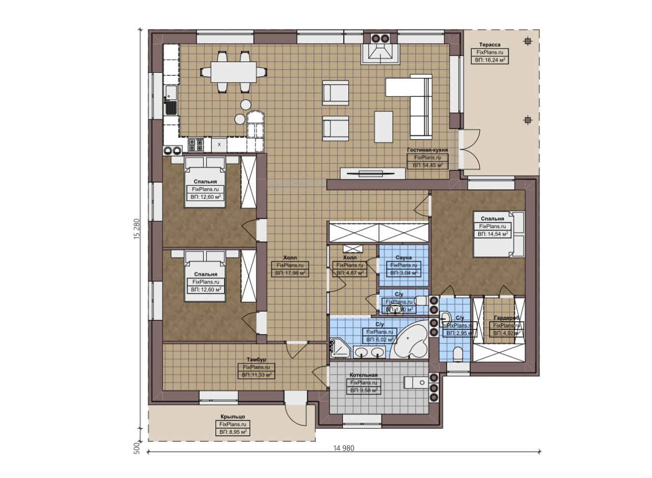 Планировка Одноэтажный дом F-4940